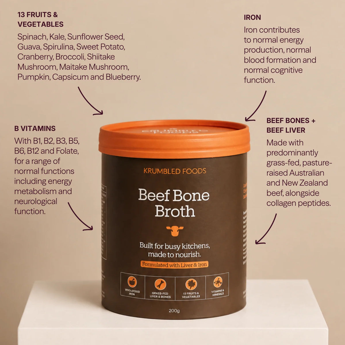 Nutrient-Dense Beef Bone Broth Powder
